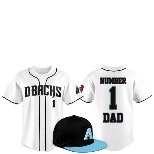 2025 Arizona Diamondbacks Father Day Number 1 Dad Baseball Jersey - Grishko.com