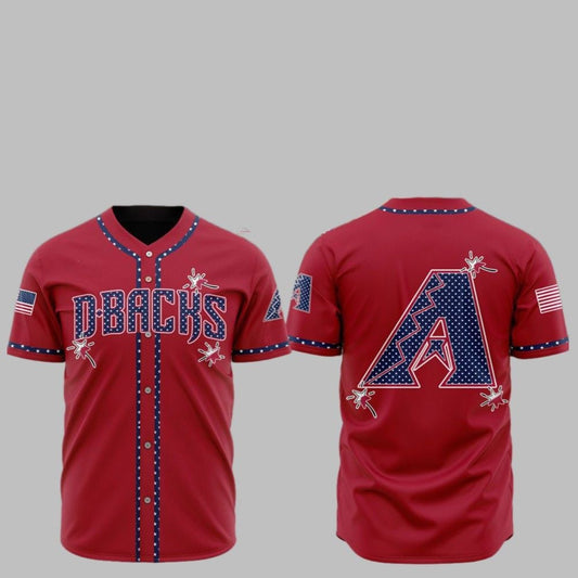 2025 Arizona Diamondbacks Happy Independence Day Baseball Jersey - Grishko.com