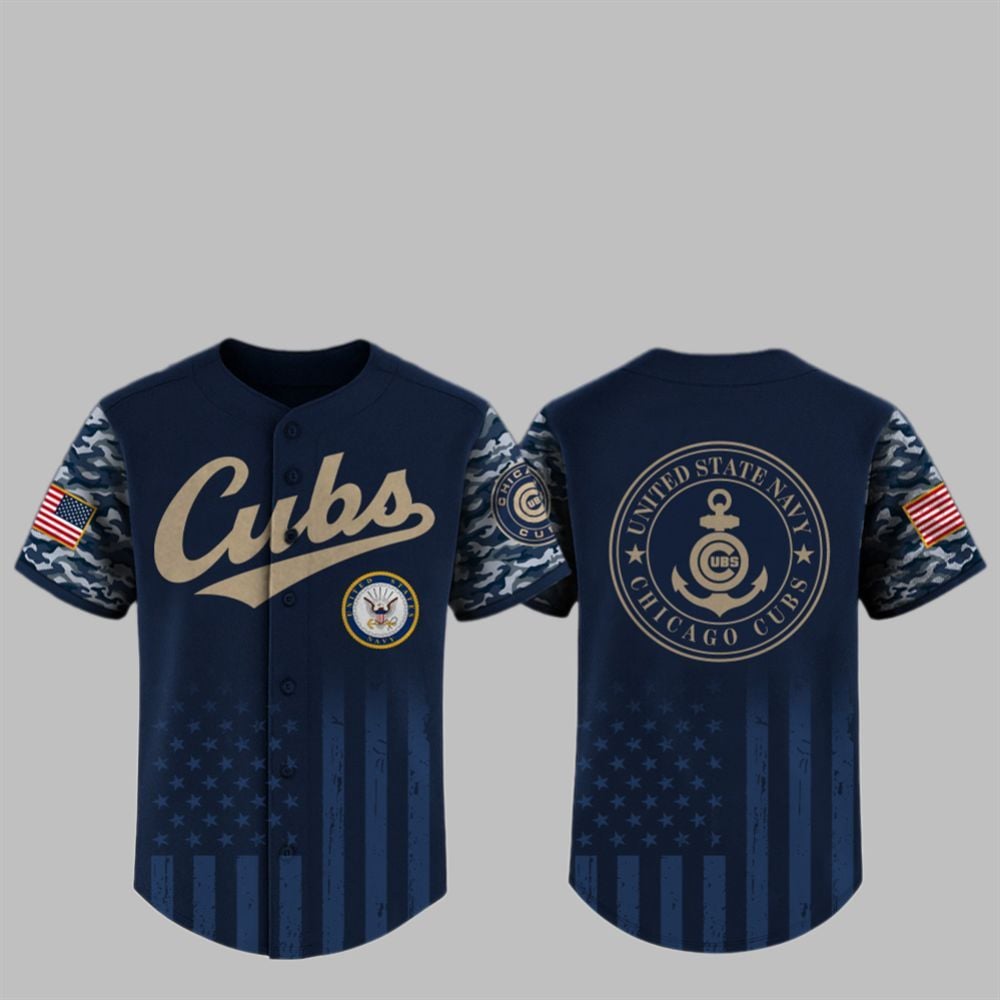 2025 Cubs US Navy Appreciation Night Jersey - Grishko.com
