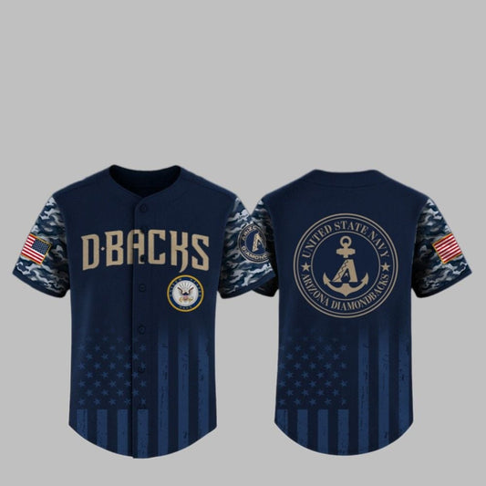 2025 Diamondbacks United State Navy Military Appreciatuon Night Jersey - Grishko.com