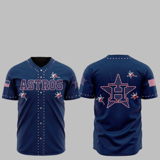 2025 Houston Astros Happy Independence Day Baseball Jersey - Grishko.com