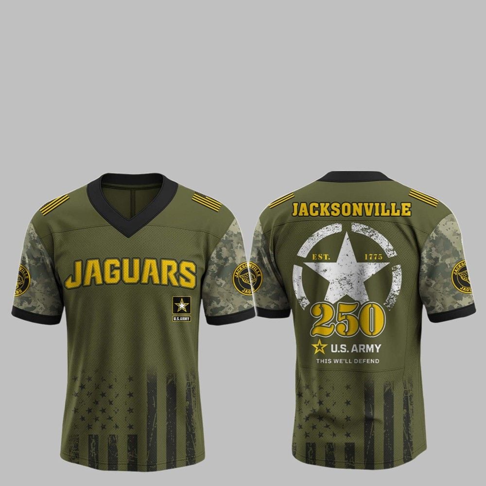 2025 Jaguars 250th Anniversary US Army Jersey - Grishko.com