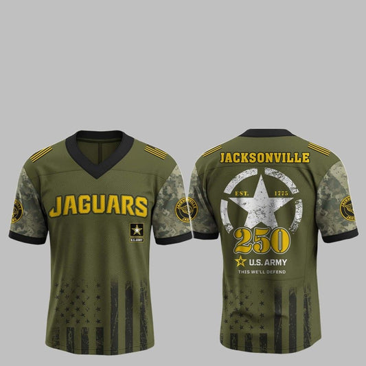 2025 Jaguars 250th Anniversary US Army Jersey - Grishko.com