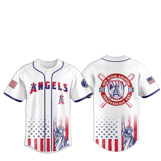 2025 LA Angels 4th Of July Independence Day Jersey - Grishko.com