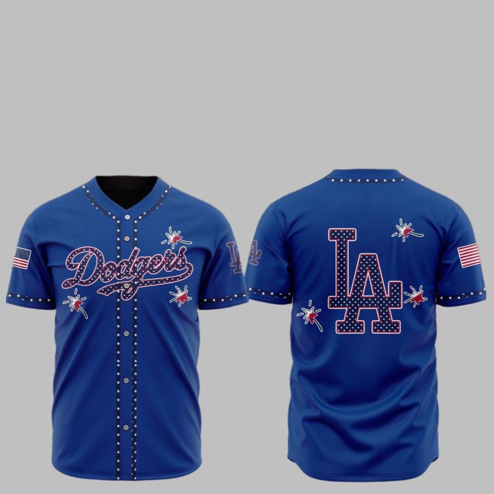 2025 LA Dodgers Happy Independence Day Baseball Jersey - Grishko.com