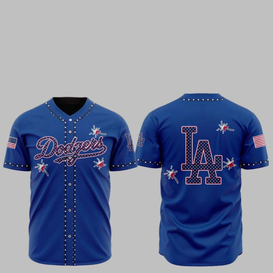 2025 LA Dodgers Happy Independence Day Baseball Jersey - Grishko.com