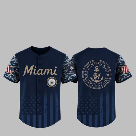2025 Marlins US Navy Appreciation Night Jersey - Grishko.com