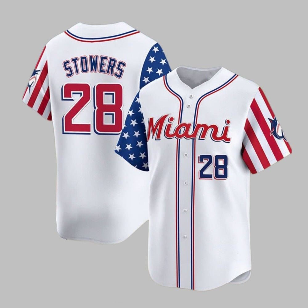 2025 Miami Stowers Fouth Of July Jersey - Grishko.com T-Shirts, Hoodie, Sweatshirt | WearSparks.com (Image 1)