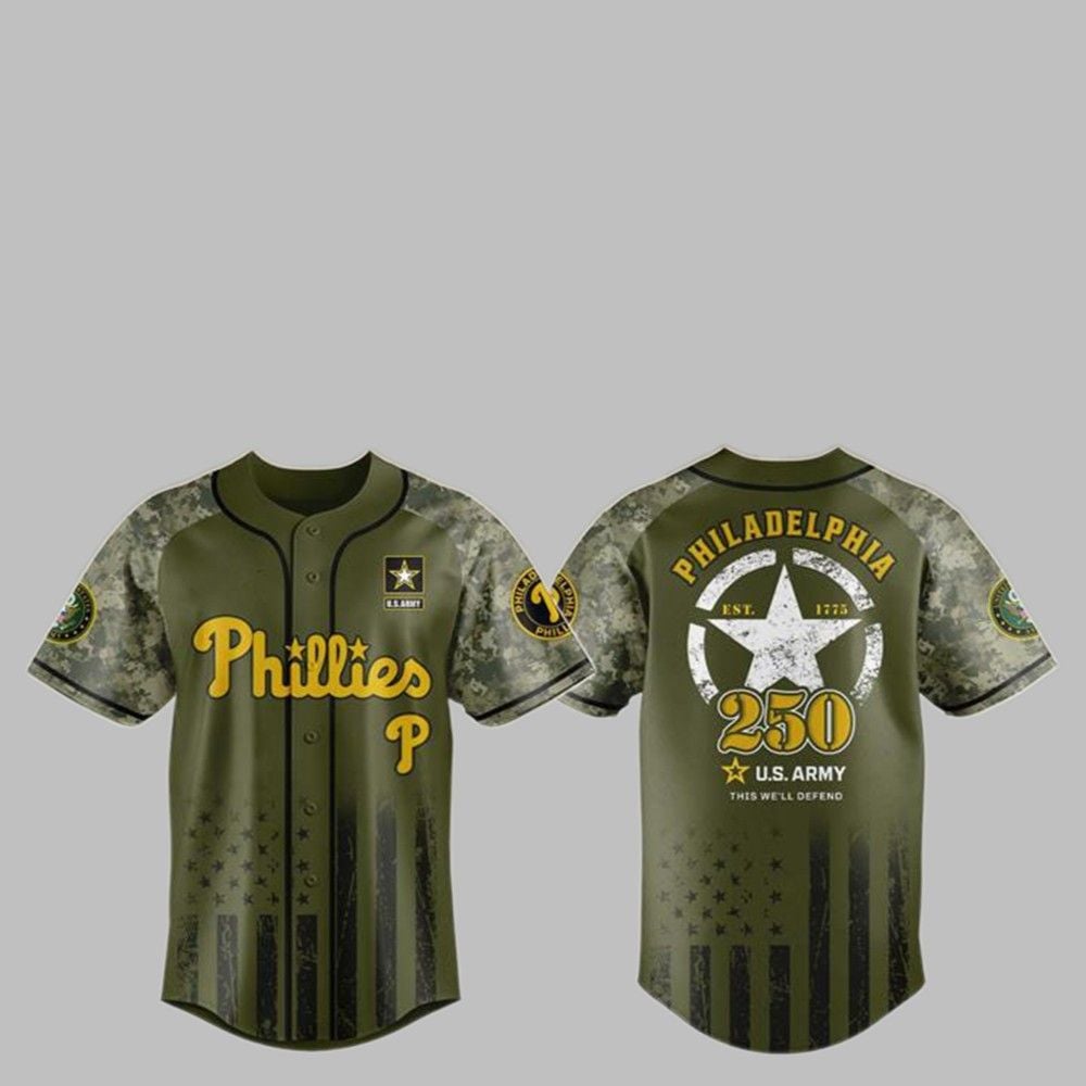 2025 Philles US ARMY 250th Birthday Baseball Jersey - Grishko.com T-Shirts, Hoodie, Sweatshirt | WearSparks.com (Image 1)