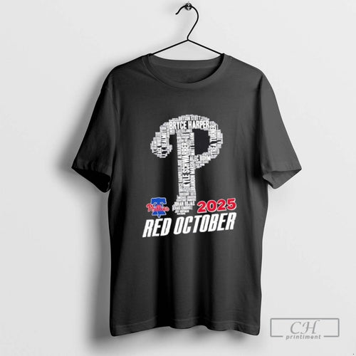 2025 Red October Philadelphia Phillies All Names Logo