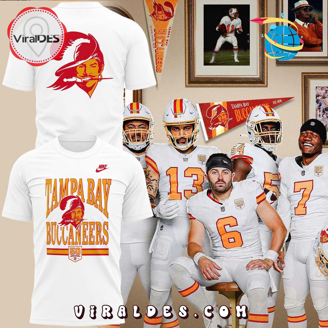 2025 Tampa Bay Buccaneers 50th Season Essential Shirt
