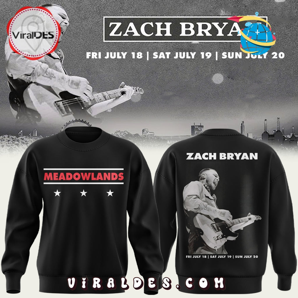 2025 Zach Bryan Meadowlands Black Hoodie