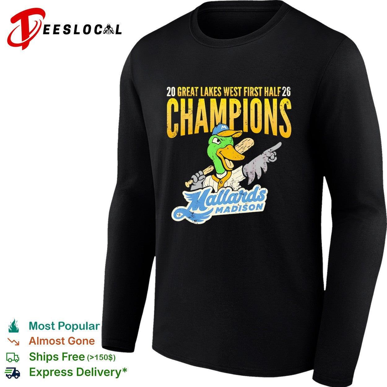 2026 Great Lakes West First Half Champions Madison Mallards shirt