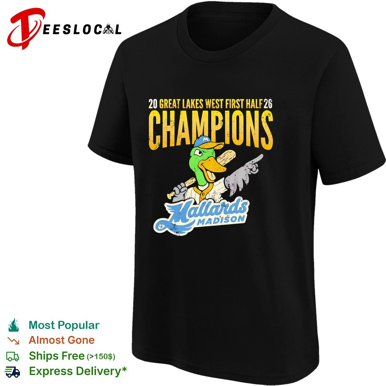 2026 Great Lakes West First Half Champions Madison Mallards shirt