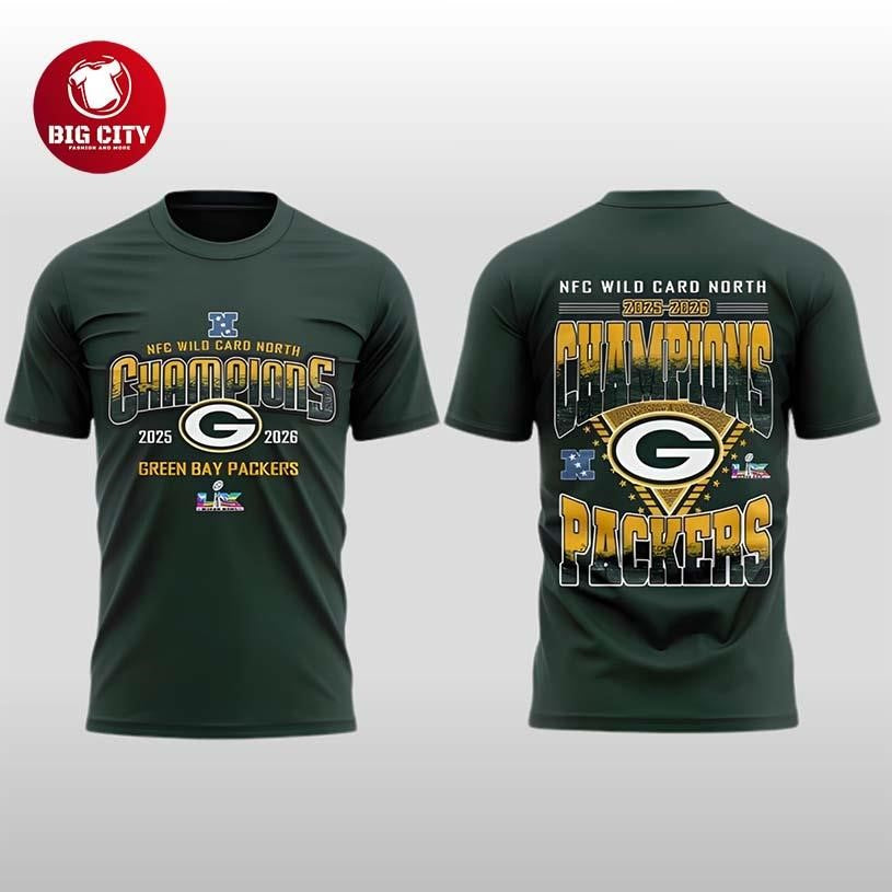 2026 Green Bay Packers NFC Wild Card North Champions Two Sided Shirt