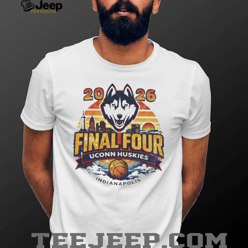 2026 NCAA Final Four UConn Huskies Indianapolis Skyline Sunset T Shirt