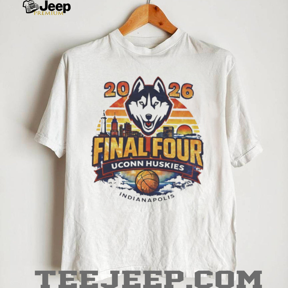 2026 NCAA Final Four UConn Huskies Indianapolis Skyline Sunset T Shirt