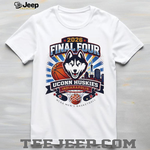 2026 NCAA Men’s Basketball Final Four UConn Huskies Indianapolis Badge T Shirt