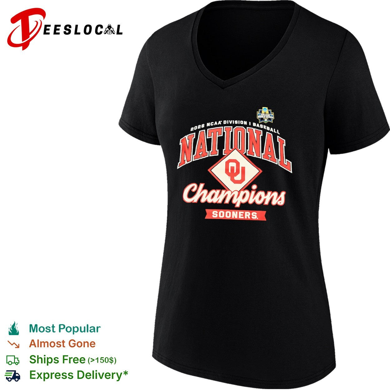 2026 Oklahoma Sooners NCAA Division I Baseball National Champions shirt