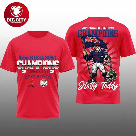 2026 Ole Miss Fiesta Bowl Champions Hotty Toddy Two Sided Shirt