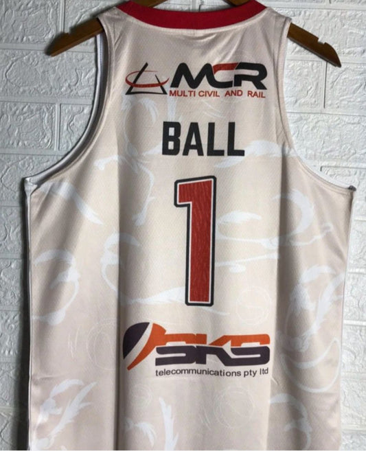 #1 ball slam hawks jersey white Style 1