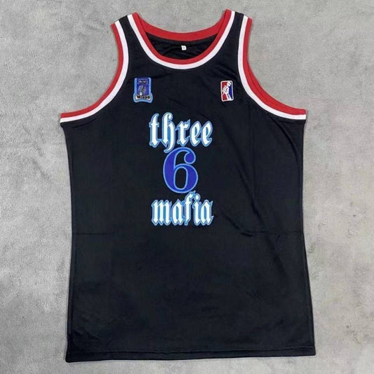 #6 pat three mafia jersey black Style 9