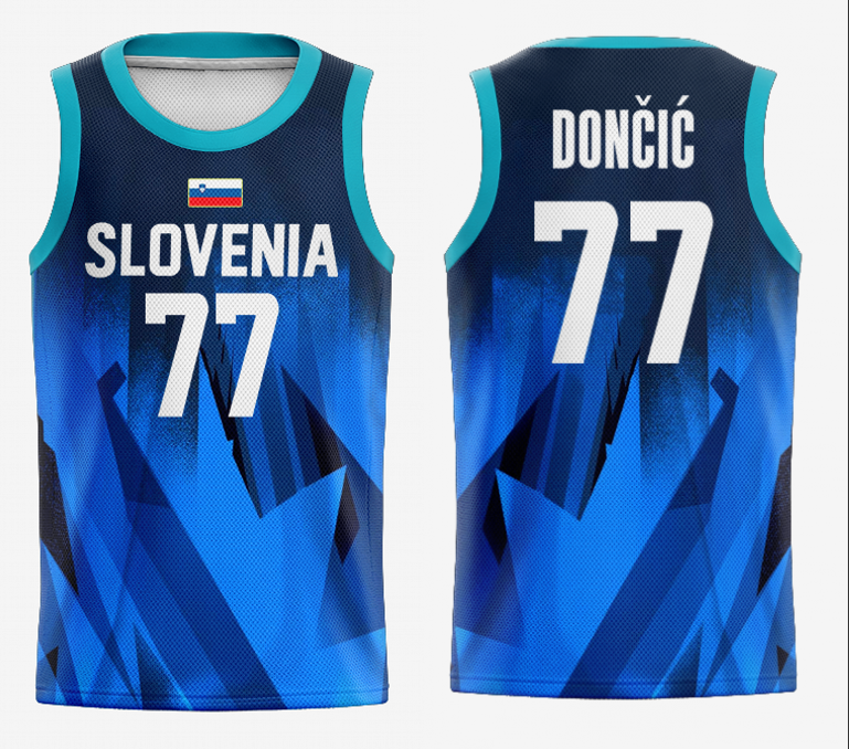 #77 Doncic Tokyo Olympic Slovenia jersey blue (heat pressed) (2)_conew1