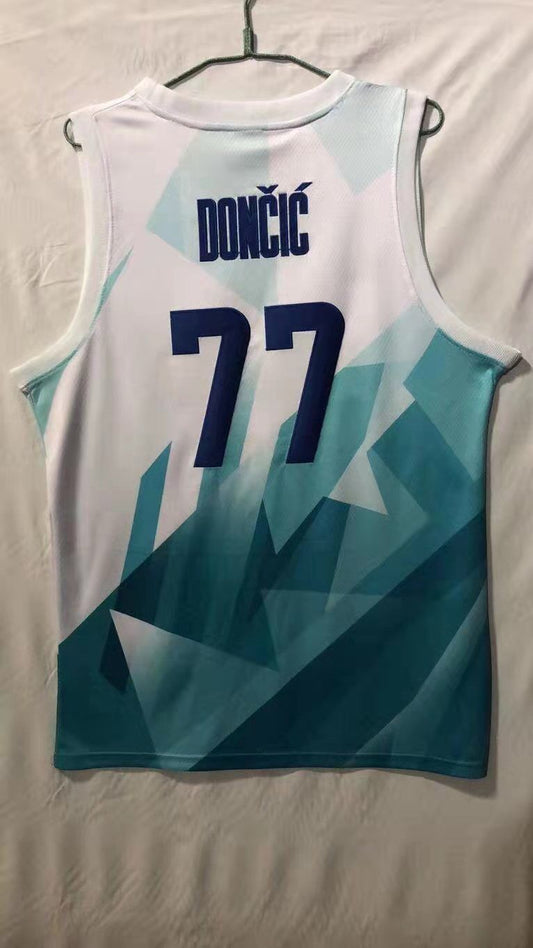 #77 Doncic Tokyo Olympic Slovenia jersey white Tokyo Olympics Team Doncic White Style 2