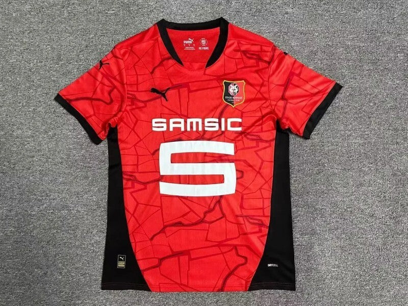 24-25 stade rennais home soccer jersey size s-2xl Style 2