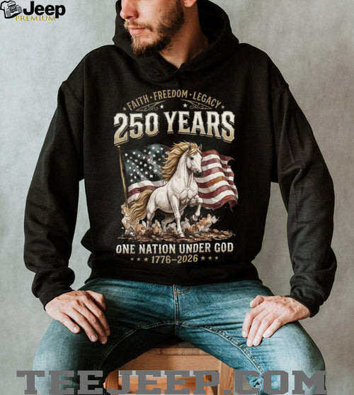 250 Years Faith Freedom Legacy American Horse Flag Graphic Shirt