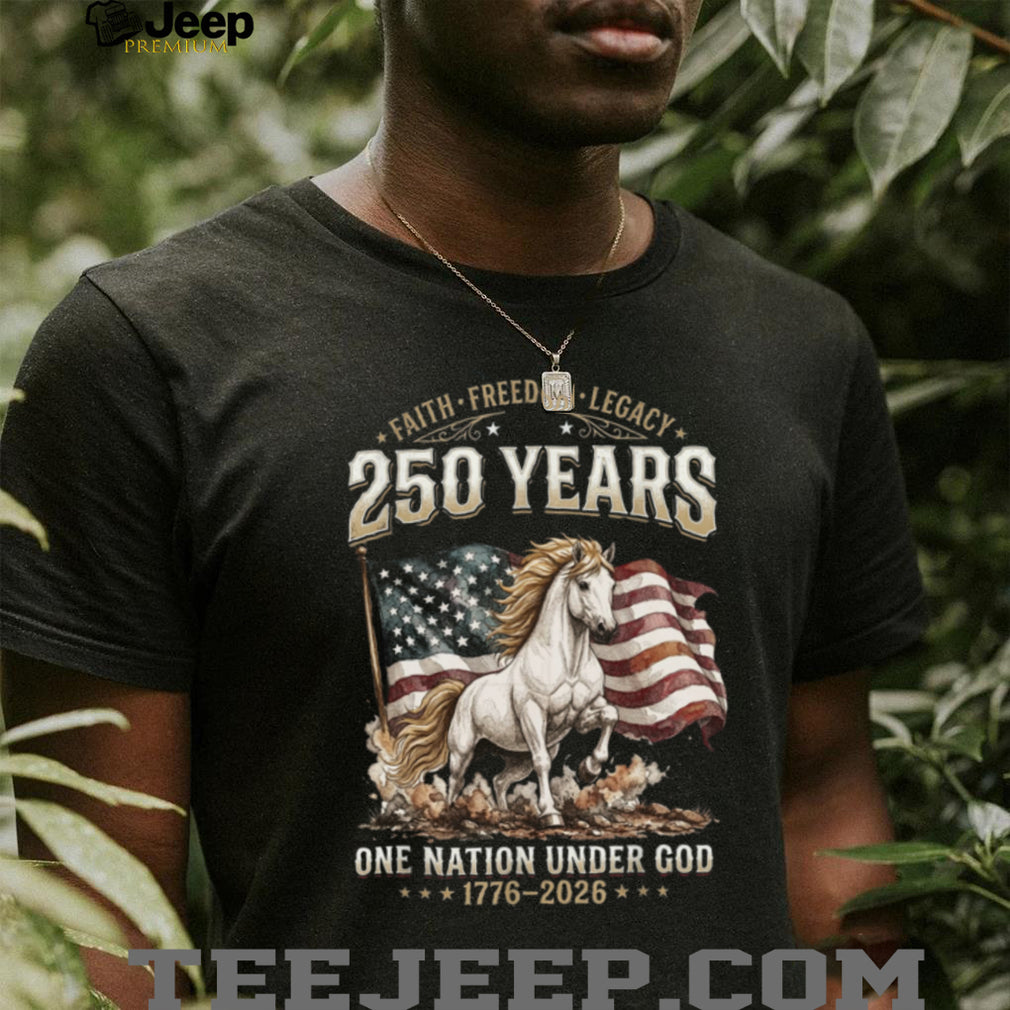 250 Years One Nation Under God Majestic American Flag Horse Shirt