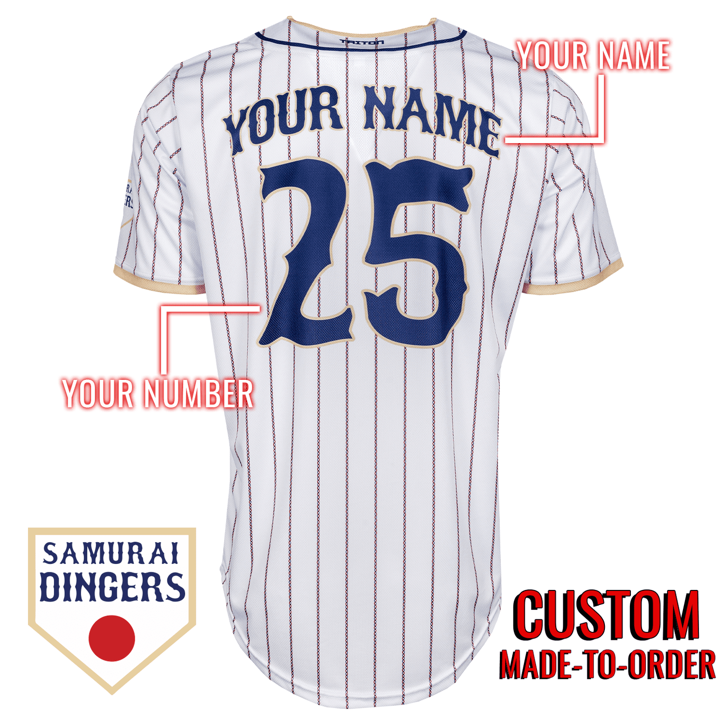 Japan Samurai Dingers Lifestyle Baseball Jersey *CUSTOM*
