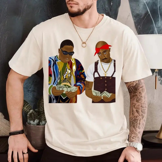 2pac And B.I.G. Tee, Legends Hip Hop Shirt, Rapper Old School Shirt, Gift For Hip Hop Lover, Unisex Short Sleeve Tee