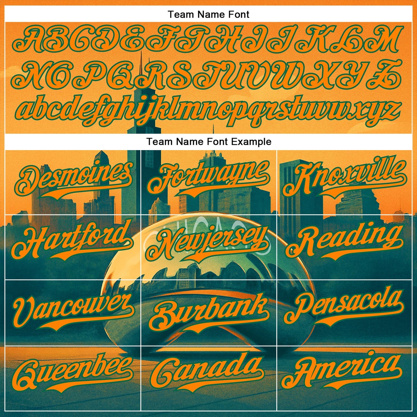 Custom Yellow Bay Orange-Kelly Green Chicago Illinois Millennium Park Cloud Gate The Bean Landmark City Symbol Authentic Baseball Jersey