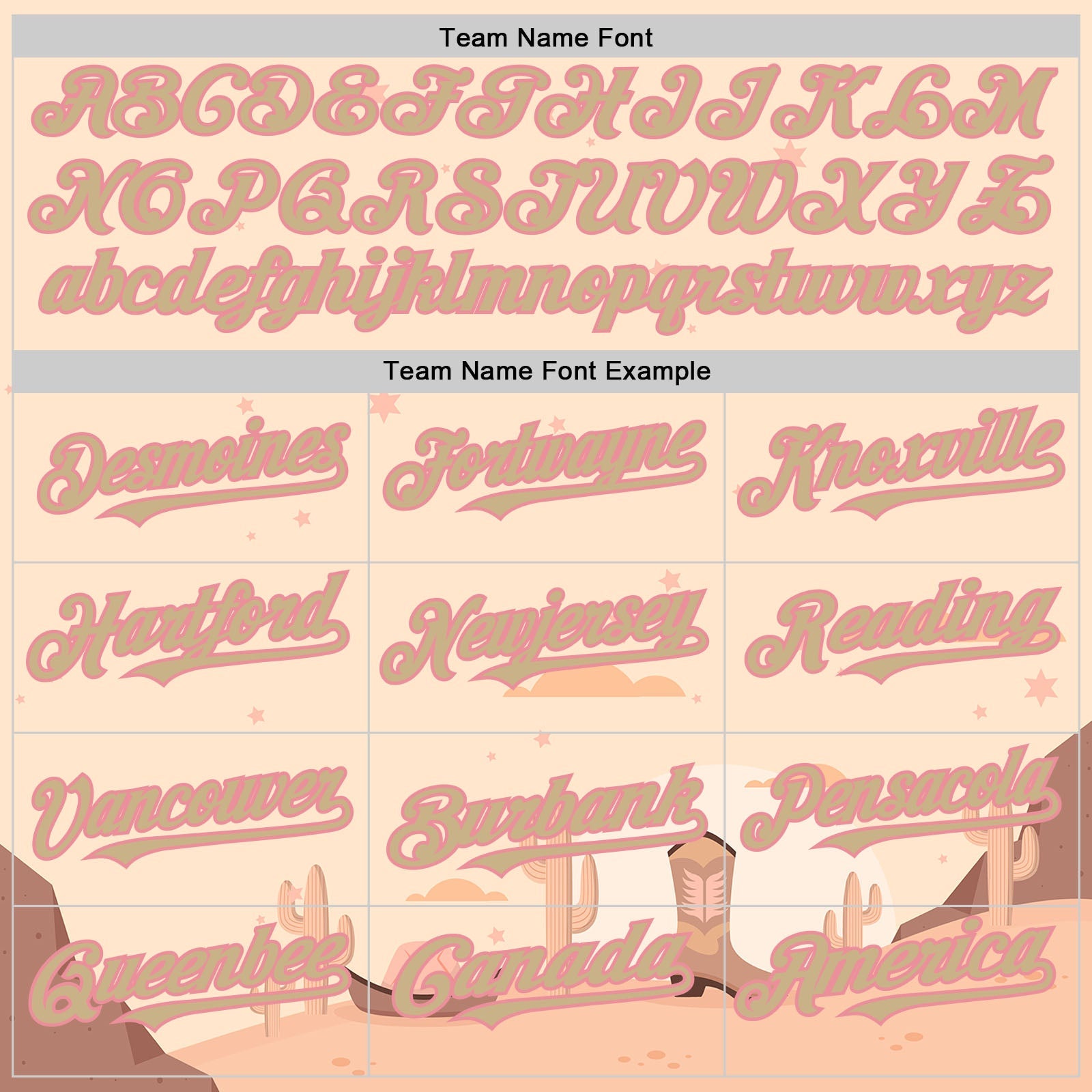 Custom City Cream Vegas Gold-Medium Pink Texas Cowboy Landscape City Edition Authentic Baseball Jersey