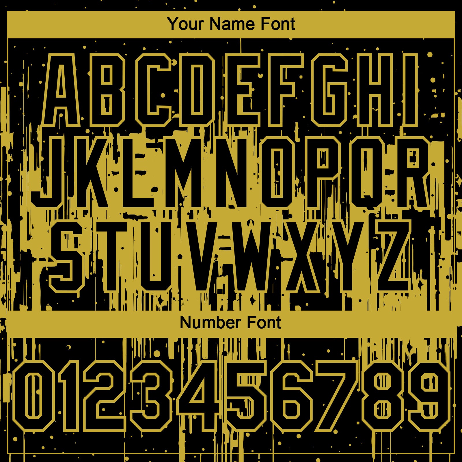 Custom Black Old Gold Dripping Splatter Paint Authentic Baseball Jersey