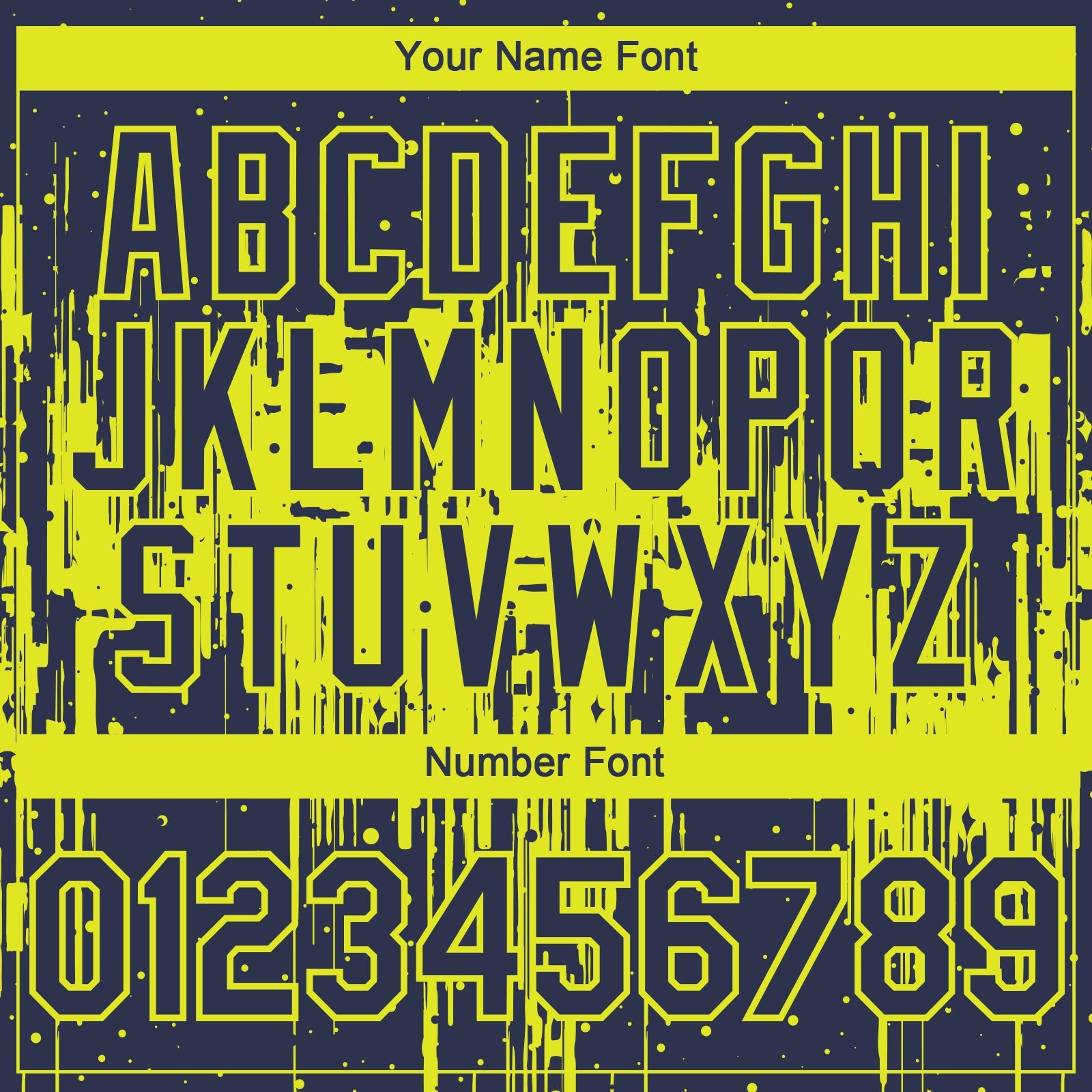 Custom Navy Neon Yellow Dripping Splatter Paint Authentic Baseball Jersey