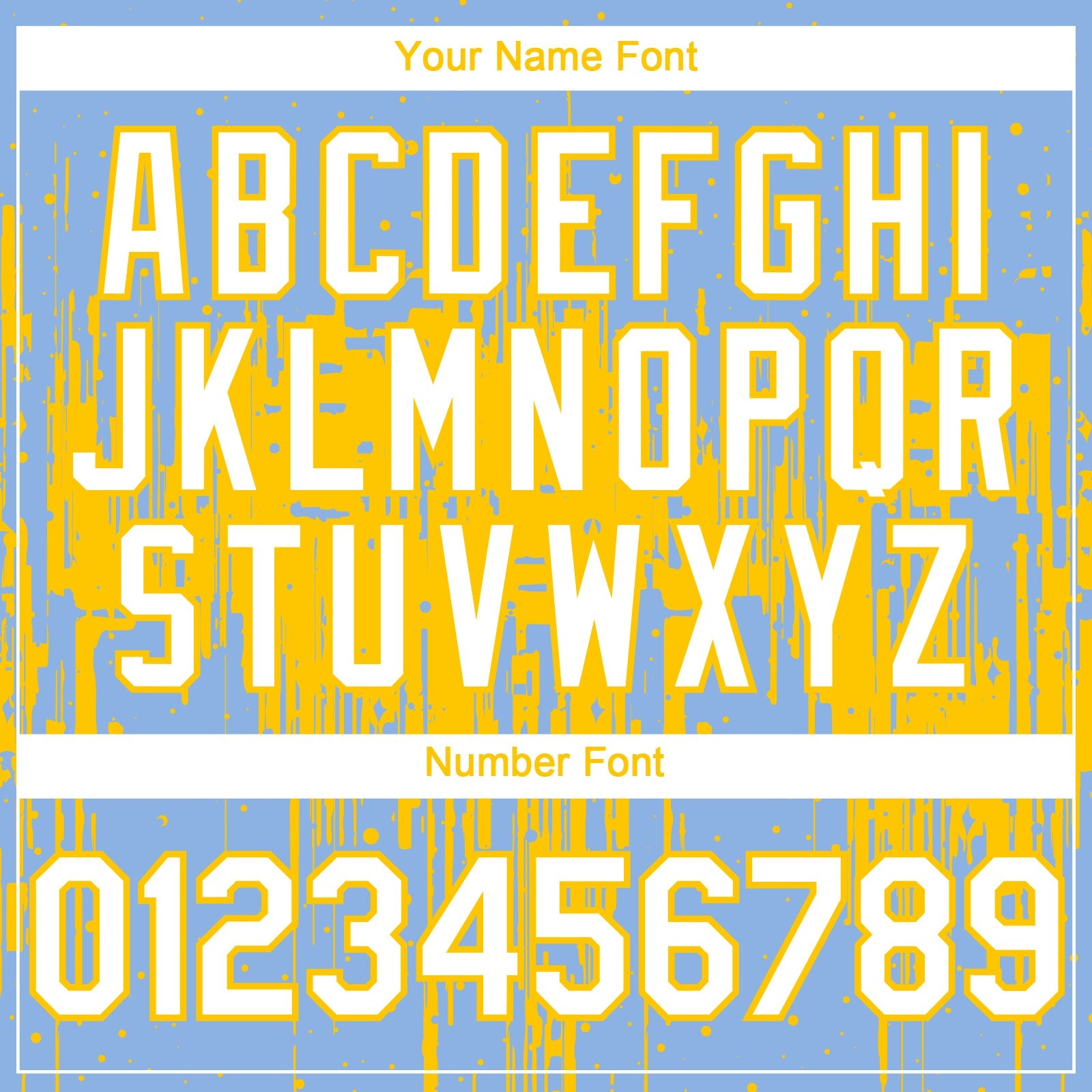 Custom Light Blue White-Yellow Dripping Splatter Paint Authentic Baseball Jersey