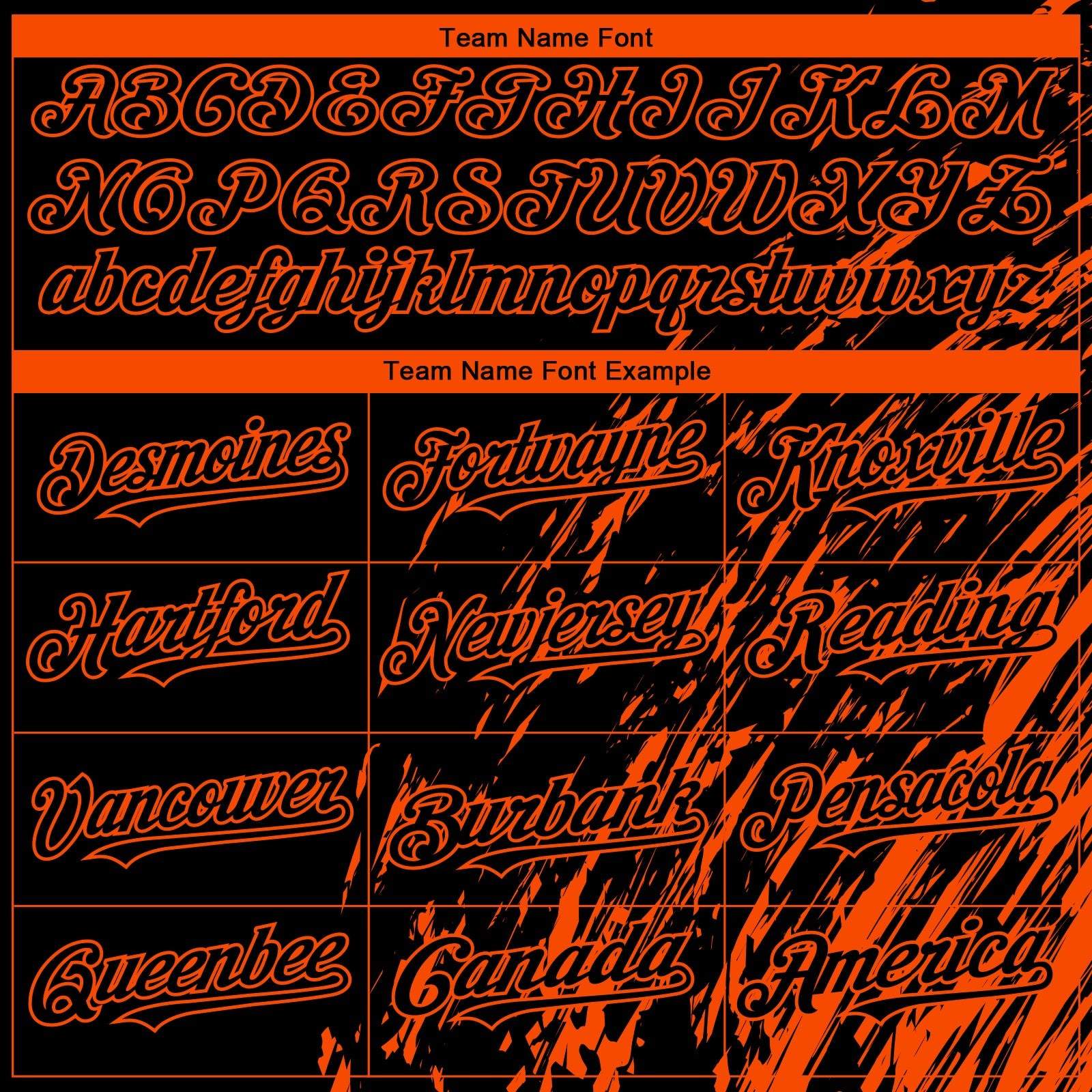 Custom Black Orange Paint Stroke Grunge Streak Authentic Baseball Jersey