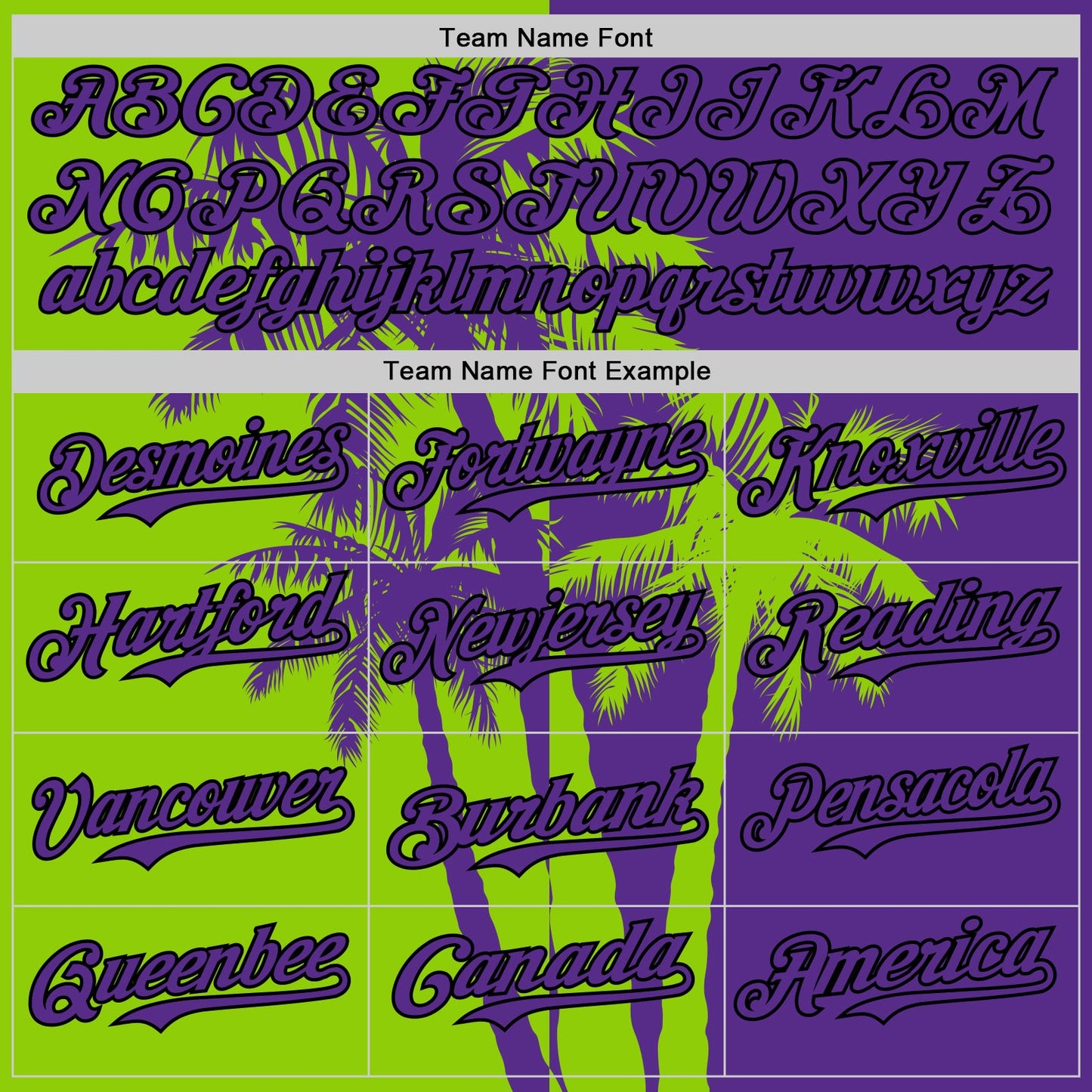 Custom Purple Neon Green-Black Hawaii Palm Trees Tropical Coconut Authentic Baseball Jersey