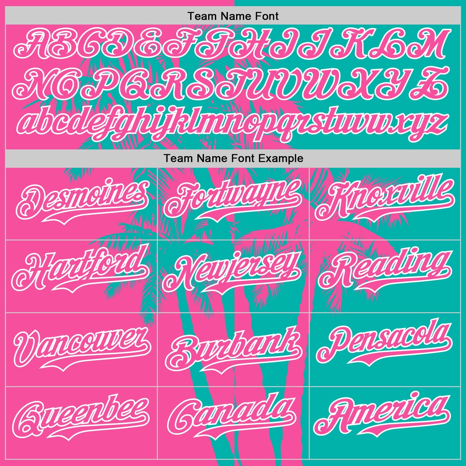 Custom Aqua Pink-White Hawaii Palm Trees Tropical Coconut Authentic Baseball Jersey