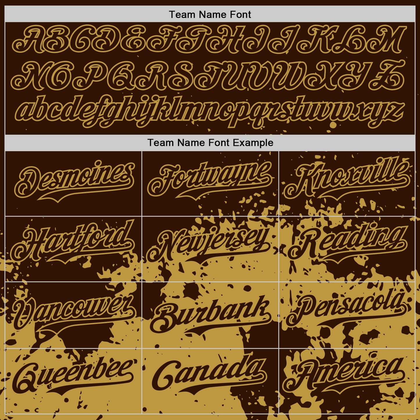 Custom Brown Old Gold Abstract Splatter Grunge Authentic Baseball Jersey