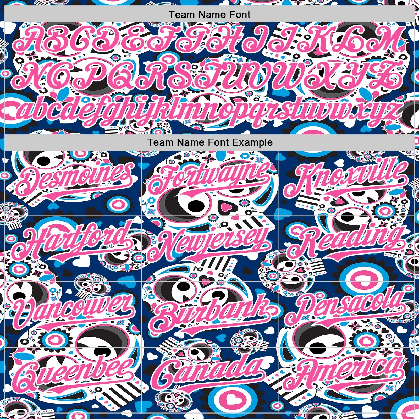Custom Royal Pink-White Sugar Skull Day of the Dead Mexican Folk Art Authentic Baseball Jersey