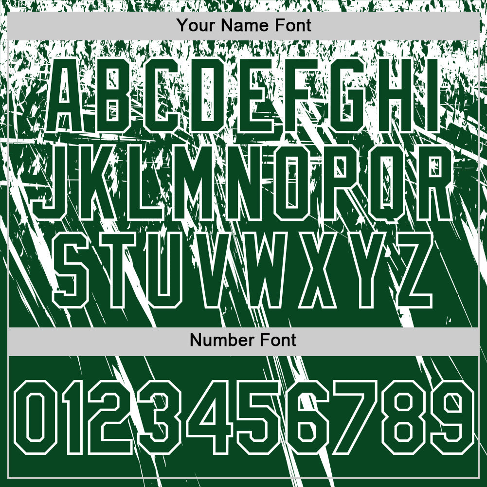 Custom Green White Distressed Scratch Brush Stroke Authentic Baseball Jersey