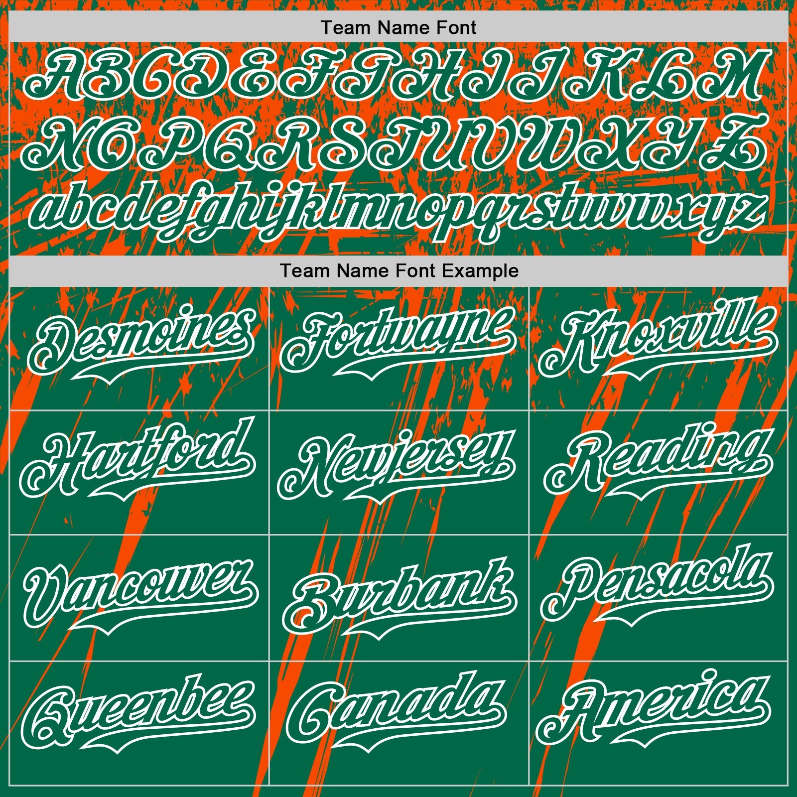 Custom Kelly Green Orange-White Distressed Scratch Brush Stroke Authentic Baseball Jersey