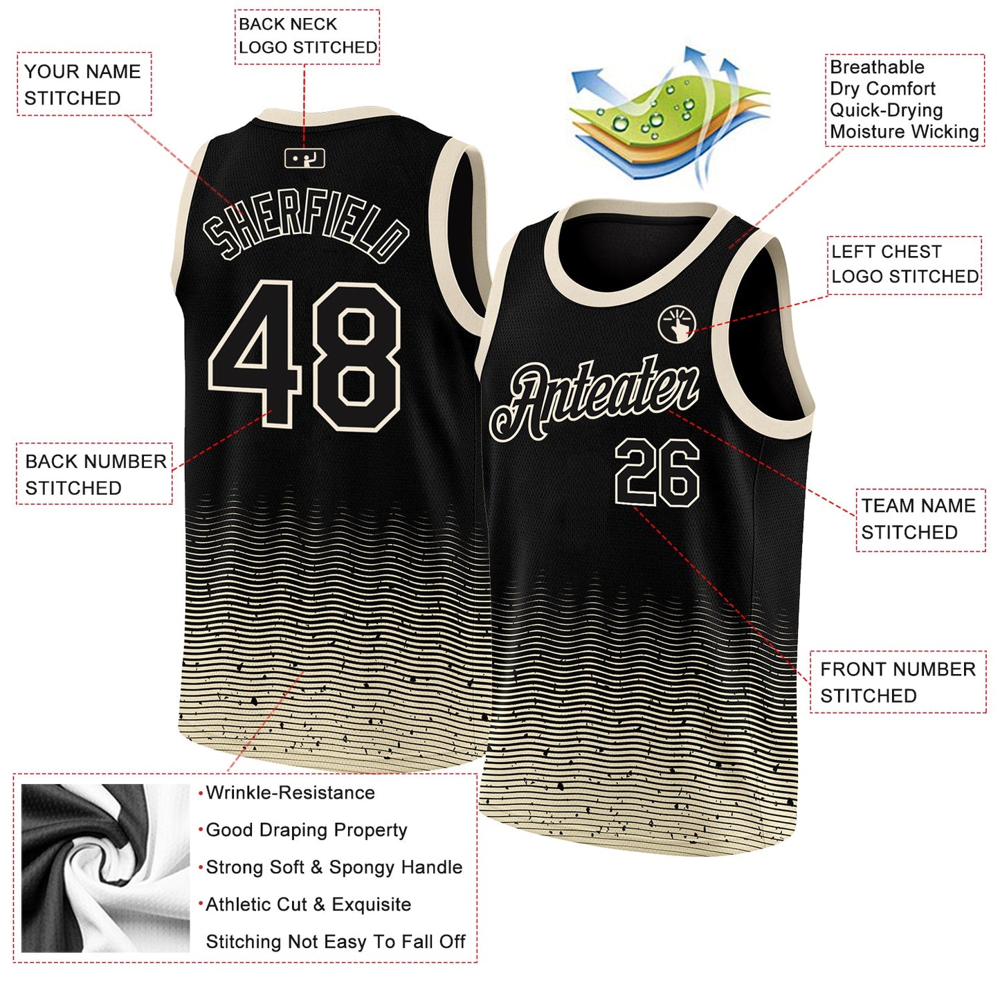 Custom Black Cream Fade Fashion Authentic City Edition Basketball Jersey T-Shirts, Hoodie, Sweatshirt (Image 2)