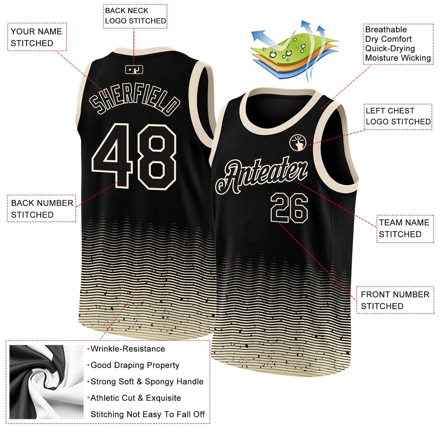 Custom Black Cream Fade Fashion Authentic City Edition Basketball Jersey T-Shirts, Hoodie, Sweatshirt (Image 2)