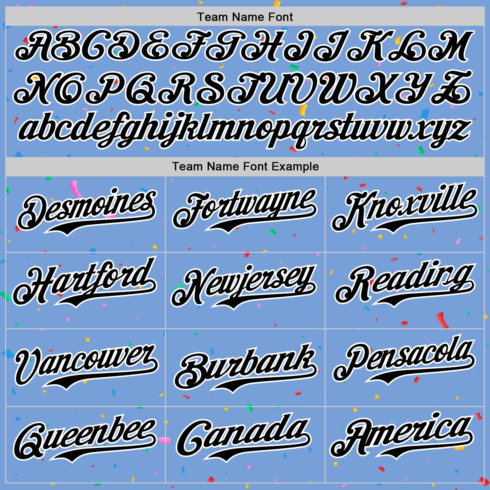 Custom Powder Blue Black-White 3D Pattern Design Confetti Colorful Speckle Authentic Baseball Jersey