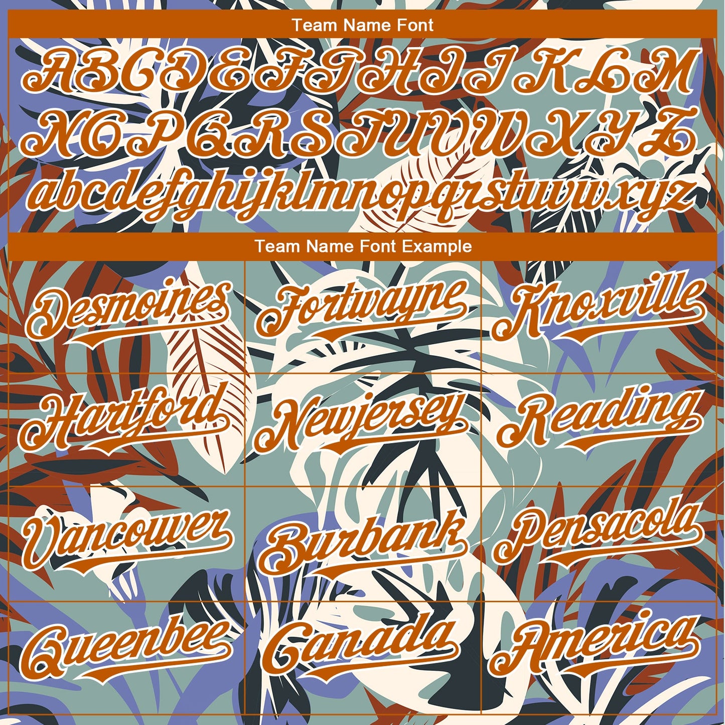 Custom Teal Texas Orange-White 3D Pattern Design Hawaii Tropical Palm Leaves Authentic Baseball Jersey