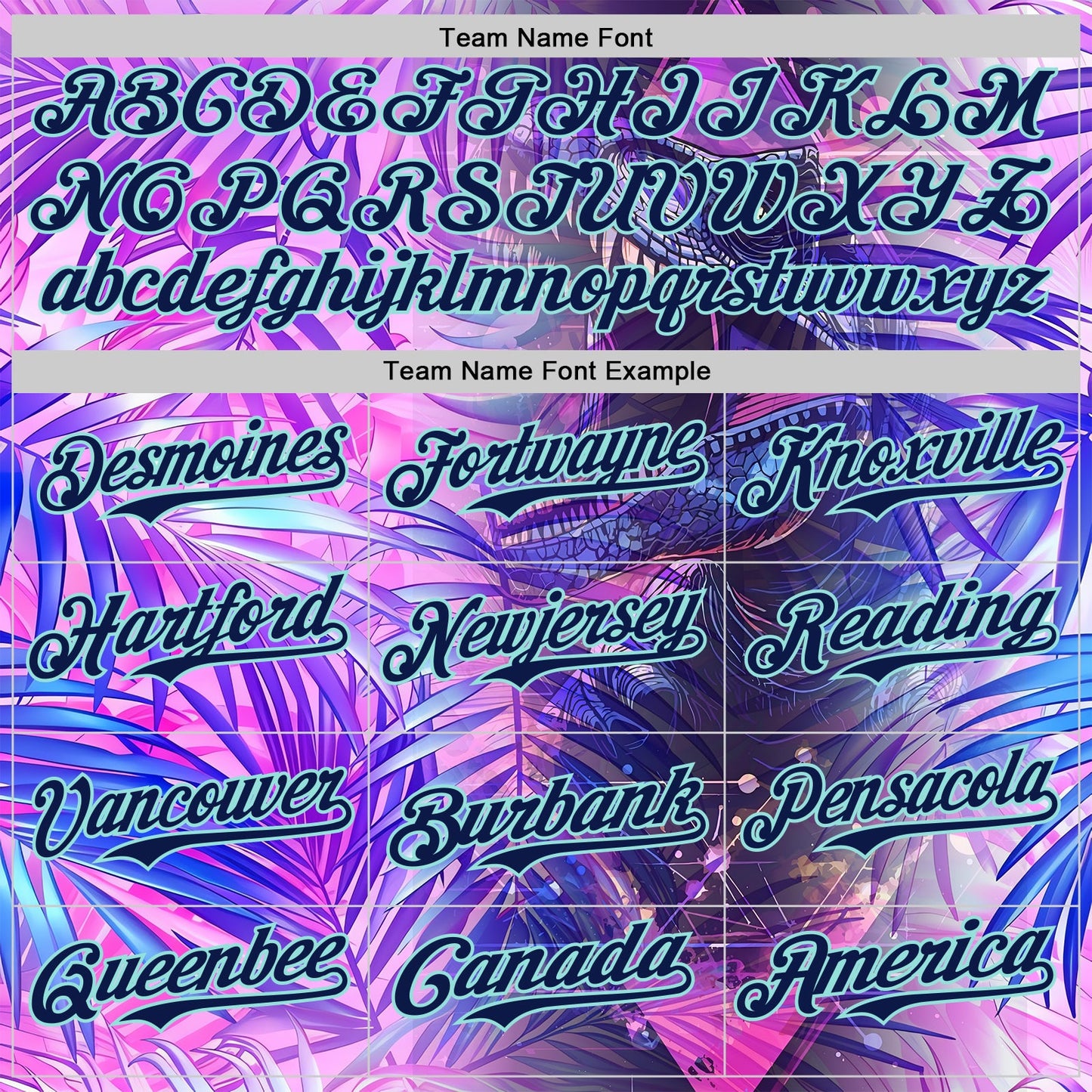 Custom Purple Navy-Ice Blue Cyber Tropical Palm Trees Dinosaur Gothic Fantasy Authentic Baseball Jersey